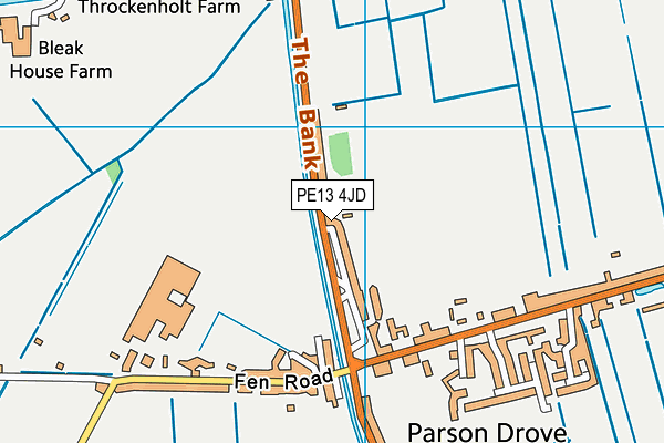 PE13 4JD map - OS VectorMap District (Ordnance Survey)