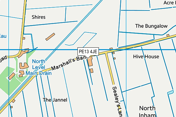PE13 4JE map - OS VectorMap District (Ordnance Survey)