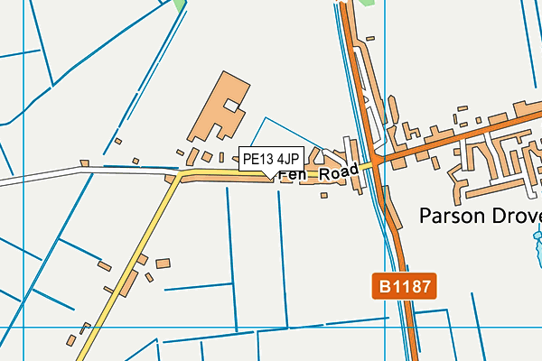 PE13 4JP map - OS VectorMap District (Ordnance Survey)