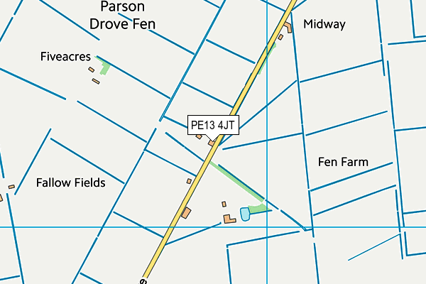 PE13 4JT map - OS VectorMap District (Ordnance Survey)