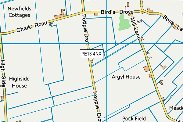 PE13 4NX map - OS VectorMap District (Ordnance Survey)