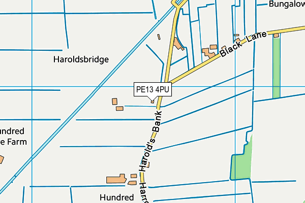 PE13 4PU map - OS VectorMap District (Ordnance Survey)