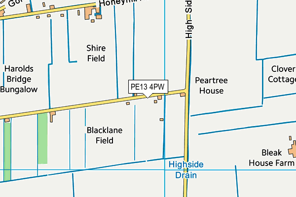 PE13 4PW map - OS VectorMap District (Ordnance Survey)