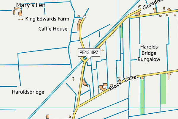 PE13 4PZ map - OS VectorMap District (Ordnance Survey)