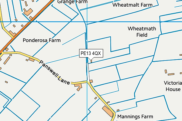 PE13 4QX map - OS VectorMap District (Ordnance Survey)