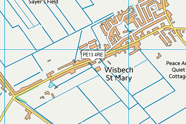 PE13 4RE map - OS VectorMap District (Ordnance Survey)