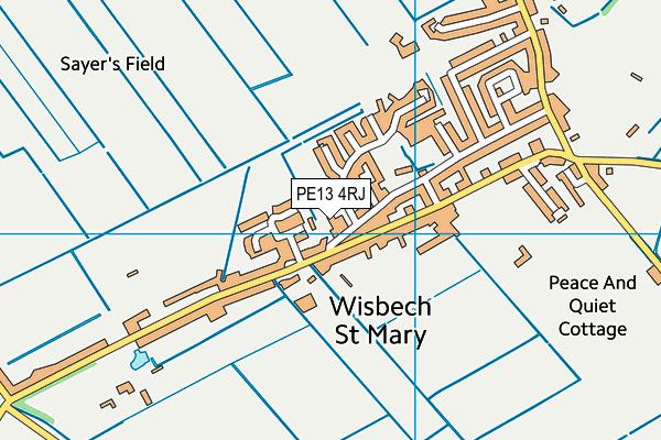 PE13 4RJ map - OS VectorMap District (Ordnance Survey)