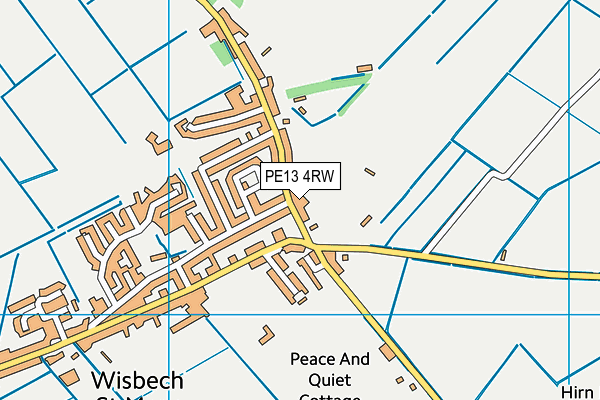PE13 4RW map - OS VectorMap District (Ordnance Survey)