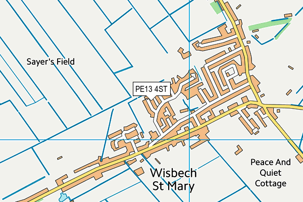 PE13 4ST map - OS VectorMap District (Ordnance Survey)