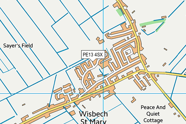 PE13 4SX map - OS VectorMap District (Ordnance Survey)