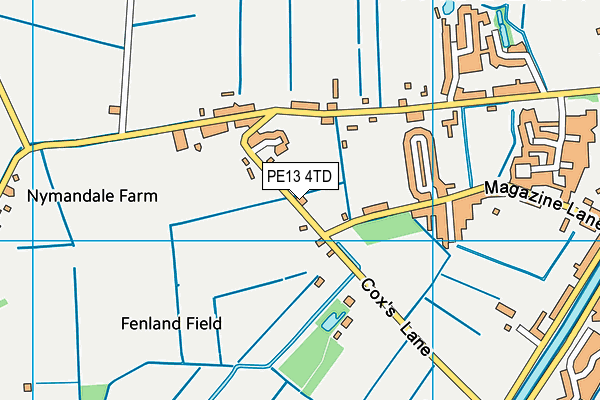 PE13 4TD map - OS VectorMap District (Ordnance Survey)