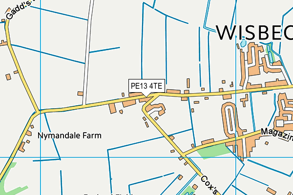 PE13 4TE map - OS VectorMap District (Ordnance Survey)