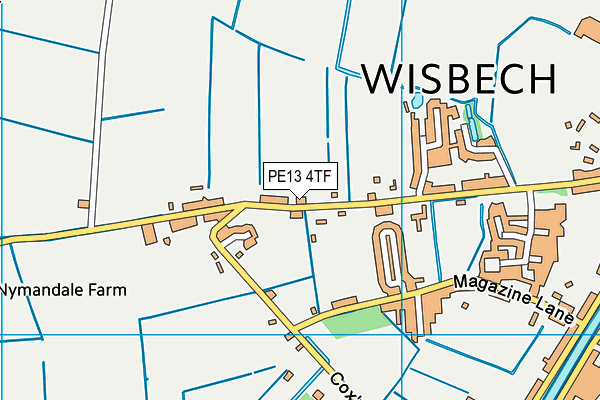 PE13 4TF map - OS VectorMap District (Ordnance Survey)