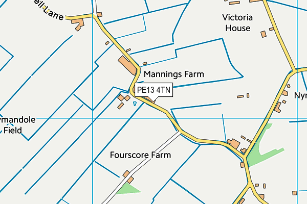 PE13 4TN map - OS VectorMap District (Ordnance Survey)
