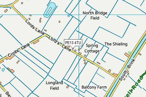 PE13 4TU map - OS VectorMap District (Ordnance Survey)