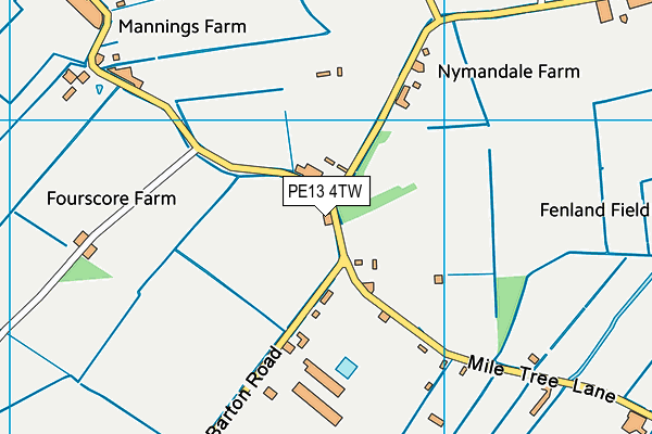 PE13 4TW map - OS VectorMap District (Ordnance Survey)