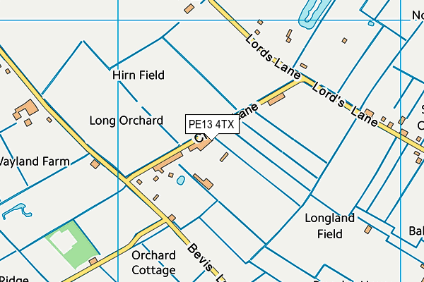 PE13 4TX map - OS VectorMap District (Ordnance Survey)