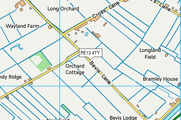 PE13 4TY map - OS VectorMap District (Ordnance Survey)