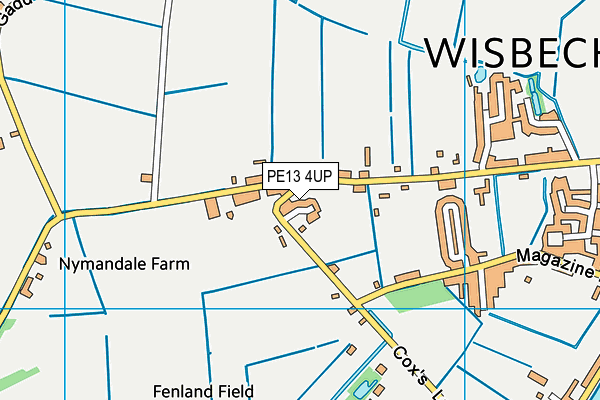 PE13 4UP map - OS VectorMap District (Ordnance Survey)