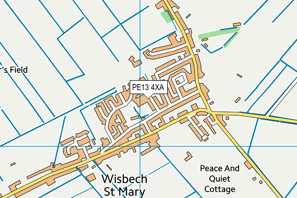 PE13 4XA map - OS VectorMap District (Ordnance Survey)