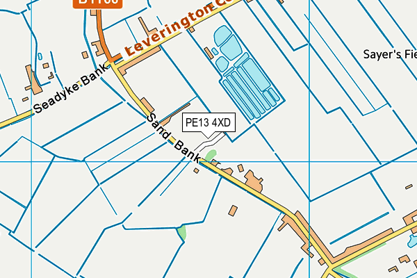 PE13 4XD map - OS VectorMap District (Ordnance Survey)