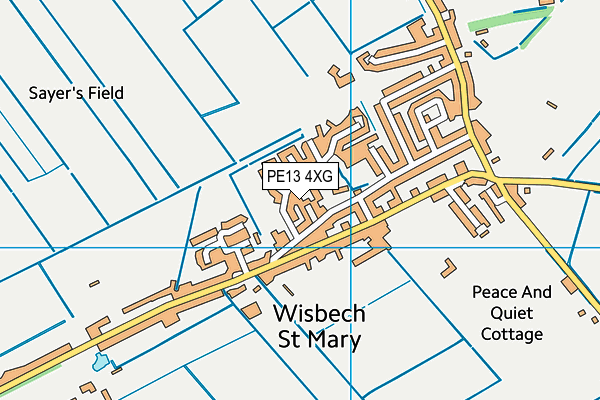 PE13 4XG map - OS VectorMap District (Ordnance Survey)