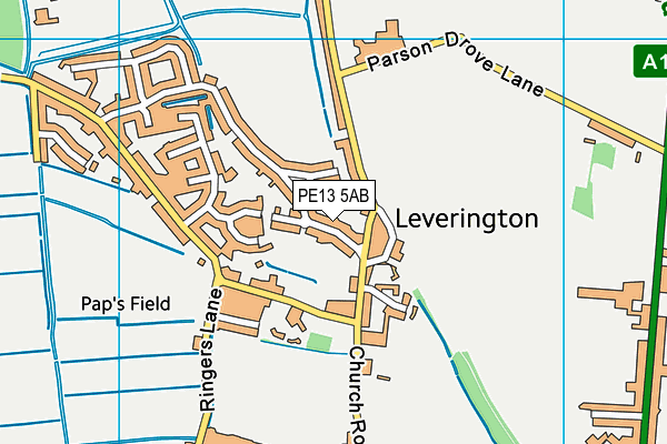 PE13 5AB map - OS VectorMap District (Ordnance Survey)