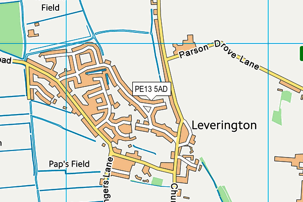 PE13 5AD map - OS VectorMap District (Ordnance Survey)