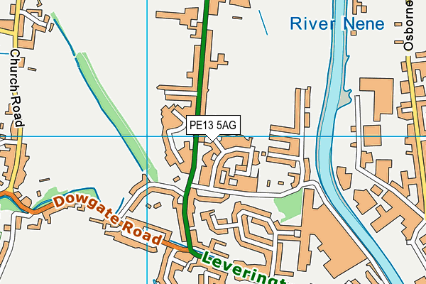 PE13 5AG map - OS VectorMap District (Ordnance Survey)