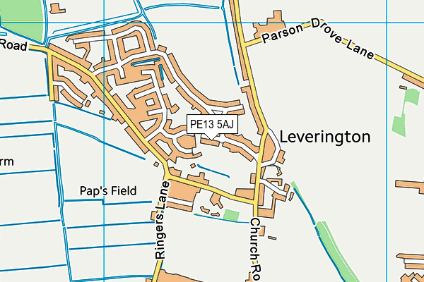 PE13 5AJ map - OS VectorMap District (Ordnance Survey)