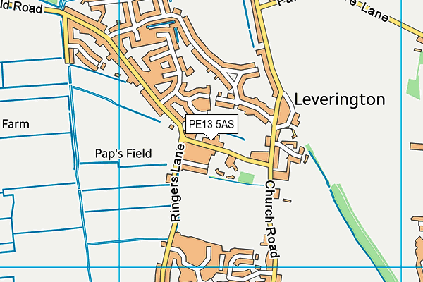 PE13 5AS map - OS VectorMap District (Ordnance Survey)