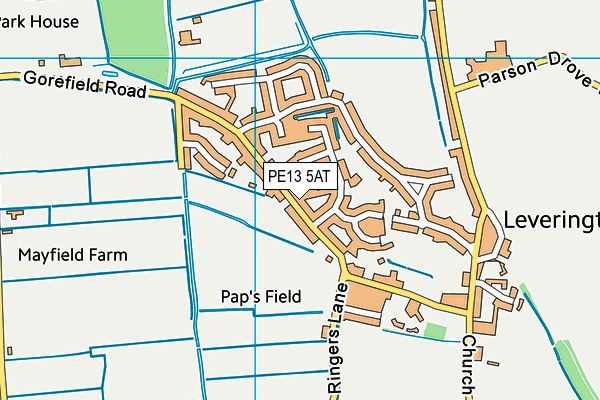 PE13 5AT map - OS VectorMap District (Ordnance Survey)
