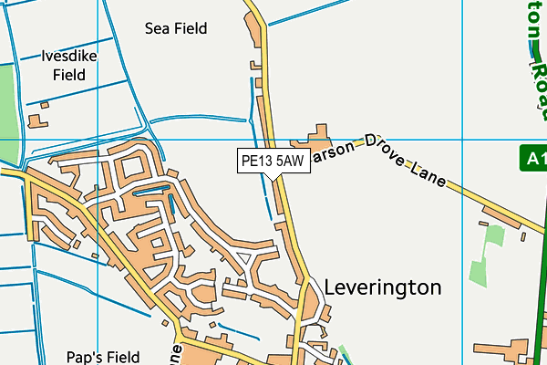 PE13 5AW map - OS VectorMap District (Ordnance Survey)