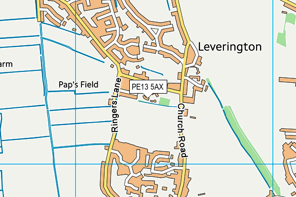 PE13 5AX map - OS VectorMap District (Ordnance Survey)
