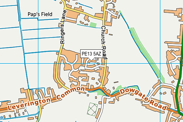 PE13 5AZ map - OS VectorMap District (Ordnance Survey)