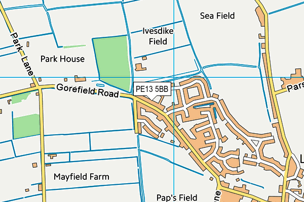 PE13 5BB map - OS VectorMap District (Ordnance Survey)