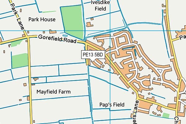 PE13 5BD map - OS VectorMap District (Ordnance Survey)