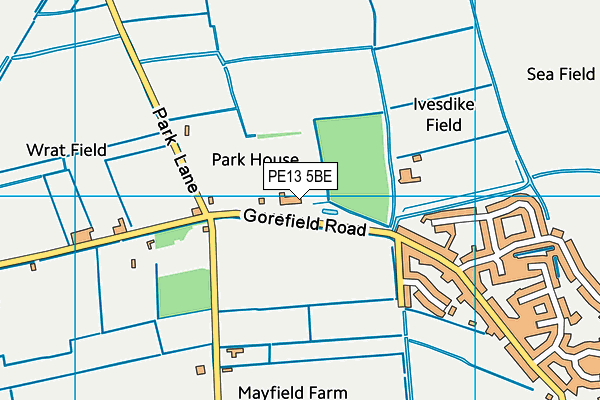 PE13 5BE map - OS VectorMap District (Ordnance Survey)