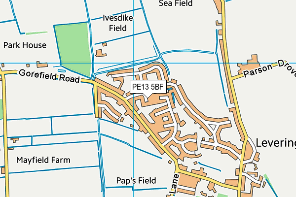 PE13 5BF map - OS VectorMap District (Ordnance Survey)