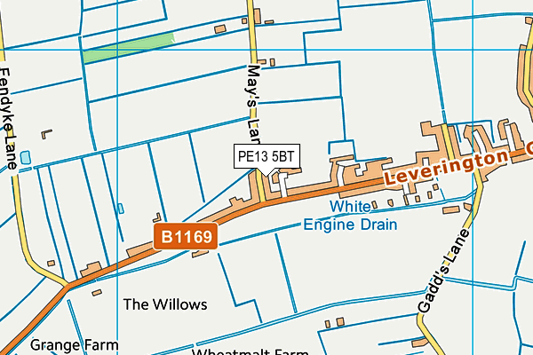 PE13 5BT map - OS VectorMap District (Ordnance Survey)