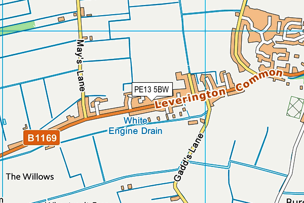 PE13 5BW map - OS VectorMap District (Ordnance Survey)