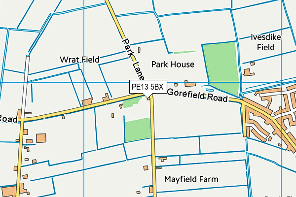 PE13 5BX map - OS VectorMap District (Ordnance Survey)