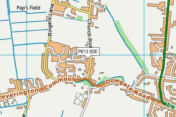 Leverington Sports And Social Club map (PE13 5DE) - OS VectorMap District (Ordnance Survey)