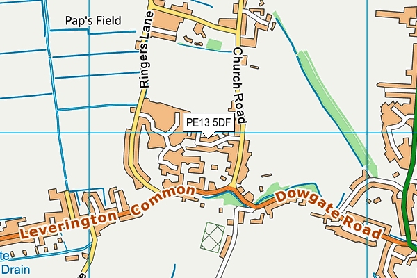 PE13 5DF map - OS VectorMap District (Ordnance Survey)