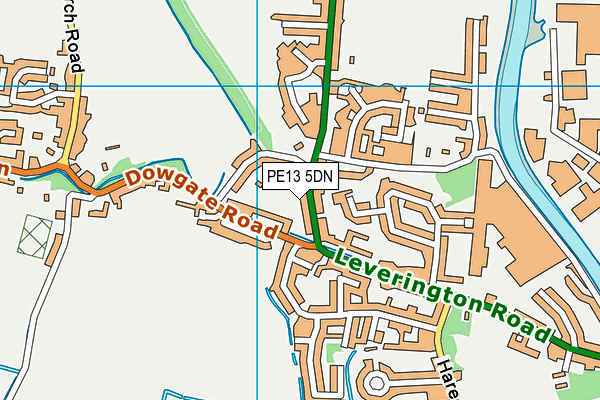 PE13 5DN map - OS VectorMap District (Ordnance Survey)