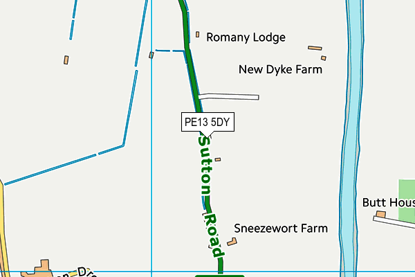 PE13 5DY map - OS VectorMap District (Ordnance Survey)