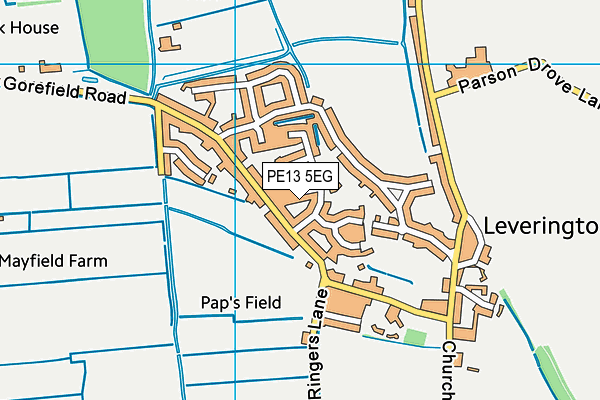 PE13 5EG map - OS VectorMap District (Ordnance Survey)