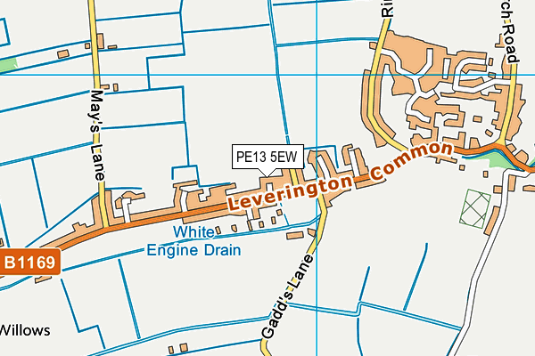 PE13 5EW map - OS VectorMap District (Ordnance Survey)
