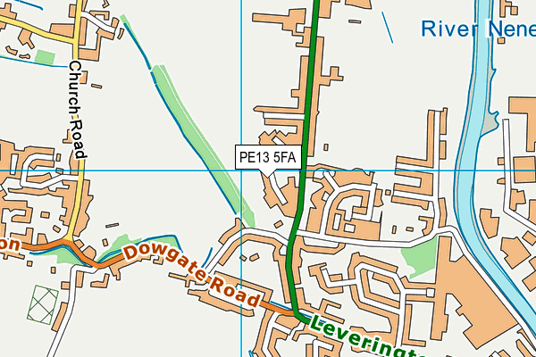 PE13 5FA map - OS VectorMap District (Ordnance Survey)