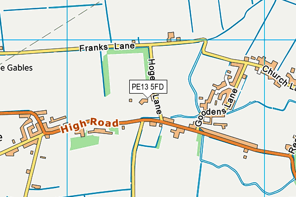 PE13 5FD map - OS VectorMap District (Ordnance Survey)